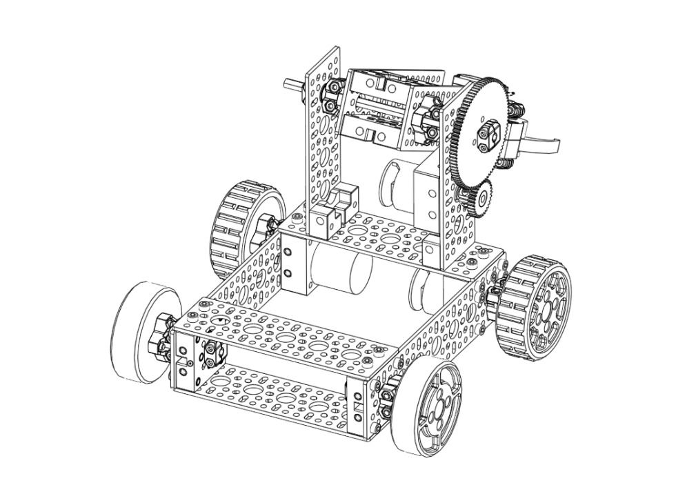 Probot parçalarıyla kurulan toplayıcı robot tasarımı
